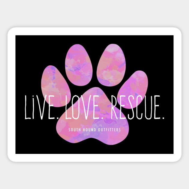 Live Love Rescue Pink Paw Print Sticker by cottoncanvas